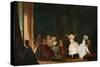 Dance School Par Niklas Lafrensen, Dit Nicolas Lavreince Ou Lavrince(1737-1807). Oil on Wood, Size-Niclas II Lafrensen-Stretched Canvas