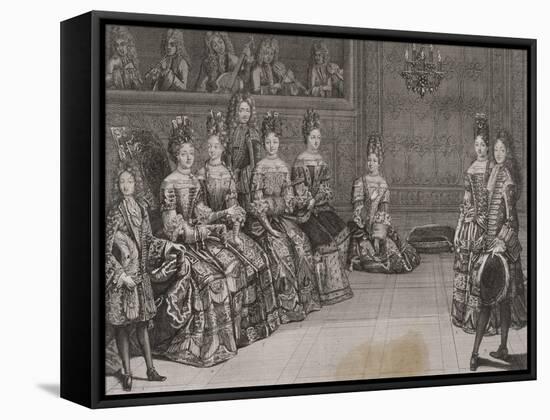 Dance: the Duke of Chartres in the Minuet with Miss-Antoine Trouvain-Framed Stretched Canvas