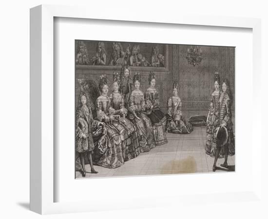 Dance: the Duke of Chartres in the Minuet with Miss-Antoine Trouvain-Framed Giclee Print