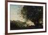 Dance under the Trees at the Edge of the Lake, 1865-70-Jean-Baptiste-Camille Corot-Framed Giclee Print