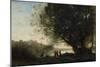 Dance under the Trees at the Edge of the Lake, 1865-70-Jean-Baptiste-Camille Corot-Mounted Giclee Print