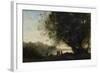 Dance under the Trees at the Edge of the Lake, 1865-70-Jean-Baptiste-Camille Corot-Framed Giclee Print