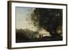 Dance under the Trees at the Edge of the Lake, 1865-70-Jean-Baptiste-Camille Corot-Framed Giclee Print