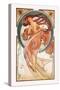 Dance-Alphonse Mucha-Stretched Canvas