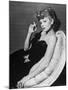 Dancer/Actress Lucille Ball in Strapless Black Lace Evening Dress, Holding Lit Cigarette on Couch-John Florea-Mounted Premium Photographic Print