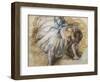 Dancer adjusting her shoe. 1885. Pastel on paper.-Edgar Degas-Framed Giclee Print