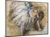 Dancer adjusting her shoe. 1885. Pastel on paper.-Edgar Degas-Mounted Giclee Print