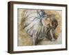 Dancer adjusting her shoe. 1885. Pastel on paper.-Edgar Degas-Framed Giclee Print