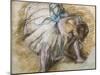 Dancer adjusting her shoe. 1885. Pastel on paper.-Edgar Degas-Mounted Giclee Print