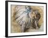 Dancer adjusting her shoe. 1885. Pastel on paper.-Edgar Degas-Framed Giclee Print