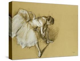 Dancer Adjusting Her Shoe, circa 1890-Edgar Degas-Stretched Canvas