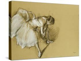 Dancer Adjusting Her Shoe, circa 1890-Edgar Degas-Stretched Canvas