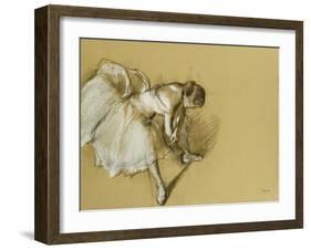 Dancer Adjusting Her Shoe, circa 1890-Edgar Degas-Framed Giclee Print