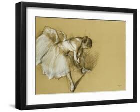 Dancer Adjusting Her Shoe, circa 1890-Edgar Degas-Framed Giclee Print