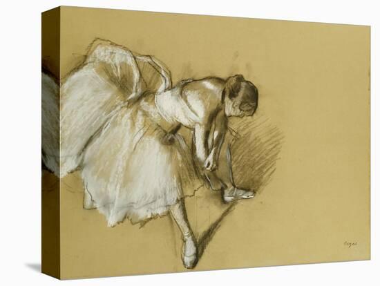 Dancer Adjusting Her Shoe, circa 1890-Edgar Degas-Stretched Canvas