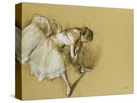 Dancer Adjusting Her Shoe, circa 1890-Edgar Degas-Stretched Canvas