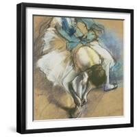 Dancer Adjusting Her Shoes, about 1880/85-Edgar Degas-Framed Giclee Print