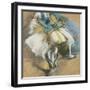 Dancer Adjusting Her Shoes, about 1880/85-Edgar Degas-Framed Giclee Print