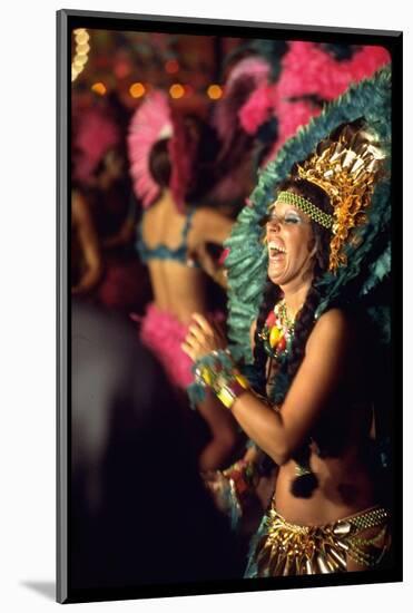 Dancer Amid Crowd of Samba Enthusiasts in Scanty, for Annual Rio Carnival Samba School Parade-Bill Ray-Mounted Photographic Print