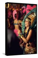 Dancer Amid Crowd of Samba Enthusiasts in Scanty, for Annual Rio Carnival Samba School Parade-Bill Ray-Stretched Canvas