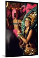 Dancer Amid Crowd of Samba Enthusiasts in Scanty, for Annual Rio Carnival Samba School Parade-Bill Ray-Mounted Photographic Print