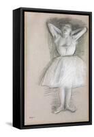 Dancer, Arms Raised Behind the Head; Danseuse, Les Bras Leves Et Ramenes Derriere La Tete-Edgar Degas-Framed Stretched Canvas