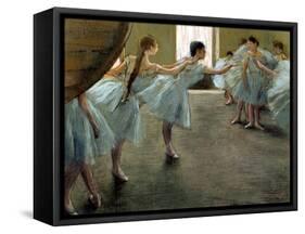 Dancer at Rehearsal-Edgar Degas-Framed Stretched Canvas