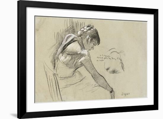 Dancer at Rest; Danseuse Au Repos, 1879-Edgar Degas-Framed Giclee Print