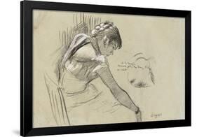 Dancer at Rest; Danseuse Au Repos, 1879-Edgar Degas-Framed Giclee Print