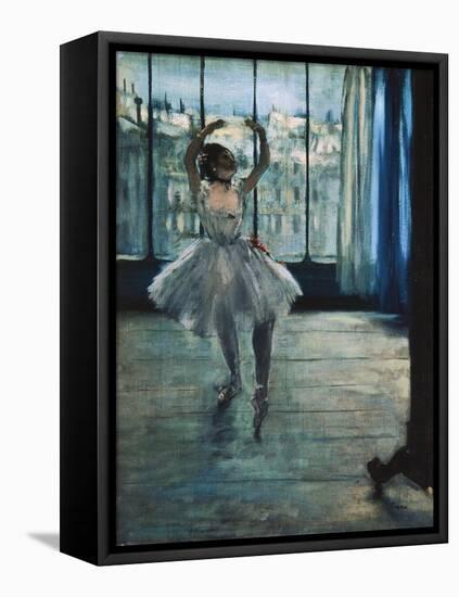 Dancer at the Photographer's Studio-Edgar Degas-Framed Stretched Canvas