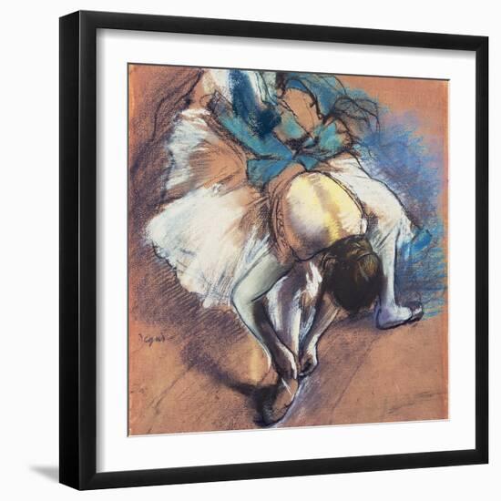 Dancer Fastening Her Pump, C.1880-85-Edgar Degas-Framed Giclee Print