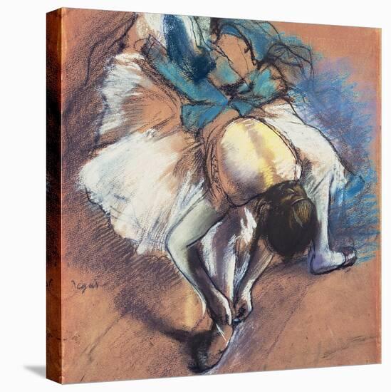 Dancer Fastening Her Pump, C.1880-85-Edgar Degas-Stretched Canvas