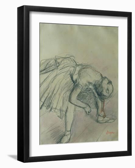 Dancer Fixing Her Slipper-Edgar Degas-Framed Giclee Print