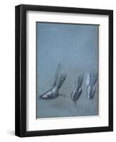 Dancer from back and three foot studies (detail)-Edgar Degas-Framed Giclee Print