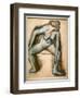 Dancer in a swimsuit. Around 1896. Pastel on velin paper glue on cardboard.-Edgar Degas-Framed Giclee Print