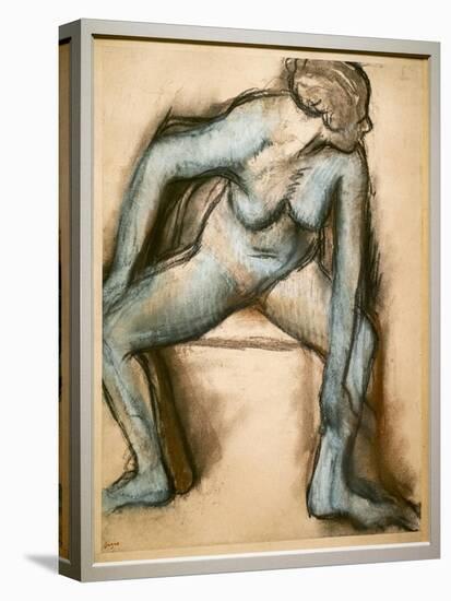 Dancer in a swimsuit. Around 1896. Pastel on velin paper glue on cardboard.-Edgar Degas-Stretched Canvas
