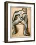 Dancer in a swimsuit. Around 1896. Pastel on velin paper glue on cardboard.-Edgar Degas-Framed Giclee Print