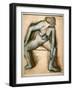 Dancer in a swimsuit. Around 1896. Pastel on velin paper glue on cardboard.-Edgar Degas-Framed Giclee Print