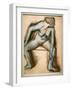 Dancer in a swimsuit. Around 1896. Pastel on velin paper glue on cardboard.-Edgar Degas-Framed Giclee Print