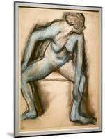 Dancer in a swimsuit. Around 1896. Pastel on velin paper glue on cardboard.-Edgar Degas-Mounted Giclee Print