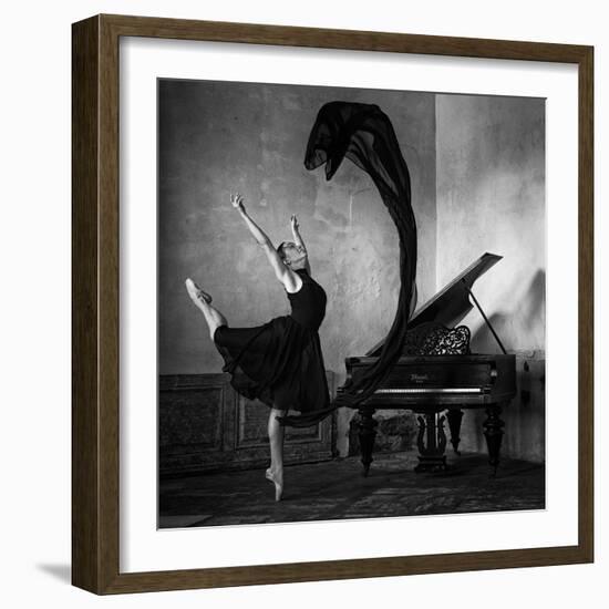 Dancer in black-Eduards Kapsha-Framed Photographic Print