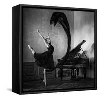 Dancer in black-Eduards Kapsha-Framed Stretched Canvas