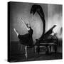 Dancer in black-Eduards Kapsha-Stretched Canvas