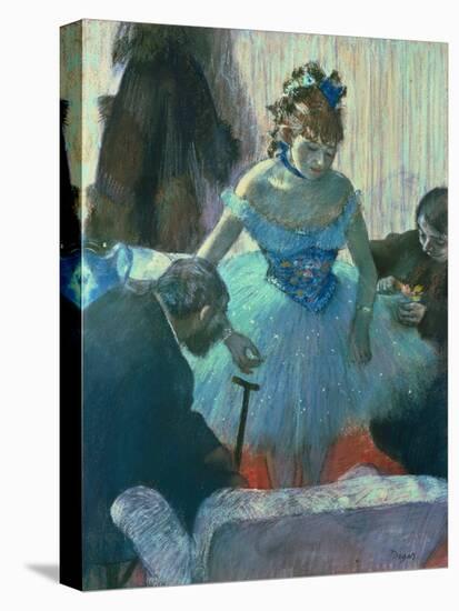 Dancer in Her Dressing Room-Edgar Degas-Stretched Canvas