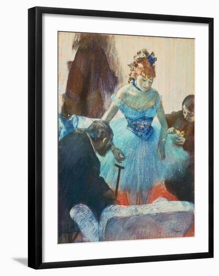 Dancer in Her Dressing Room-Edgar Degas-Framed Giclee Print