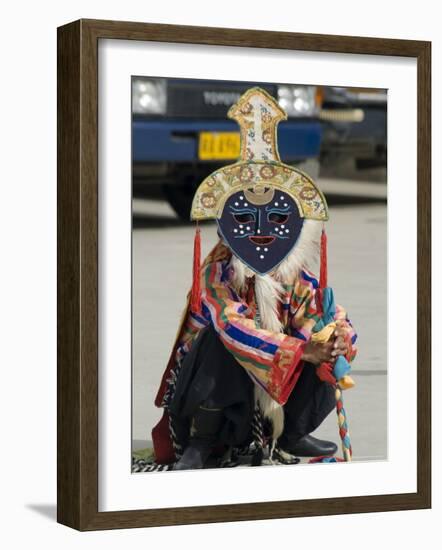 Dancer in Traditional Garb, Gyantse, Tibet, China-Ethel Davies-Framed Photographic Print