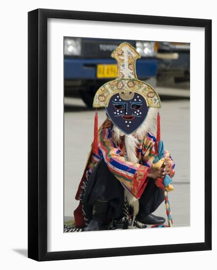 Dancer in Traditional Garb, Gyantse, Tibet, China-Ethel Davies-Framed Photographic Print