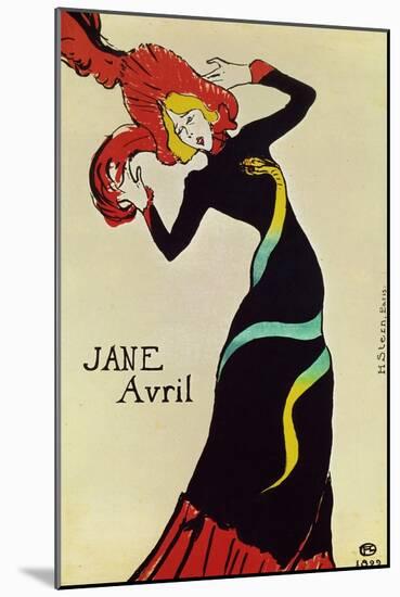 Dancer Jane Avril, Poster-Henri de Toulouse-Lautrec-Mounted Giclee Print