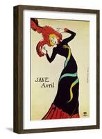 Dancer Jane Avril. Poster.-Henri de Toulouse-Lautrec-Framed Giclee Print