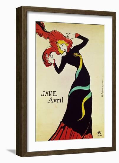 Dancer Jane Avril. Poster.-Henri de Toulouse-Lautrec-Framed Giclee Print